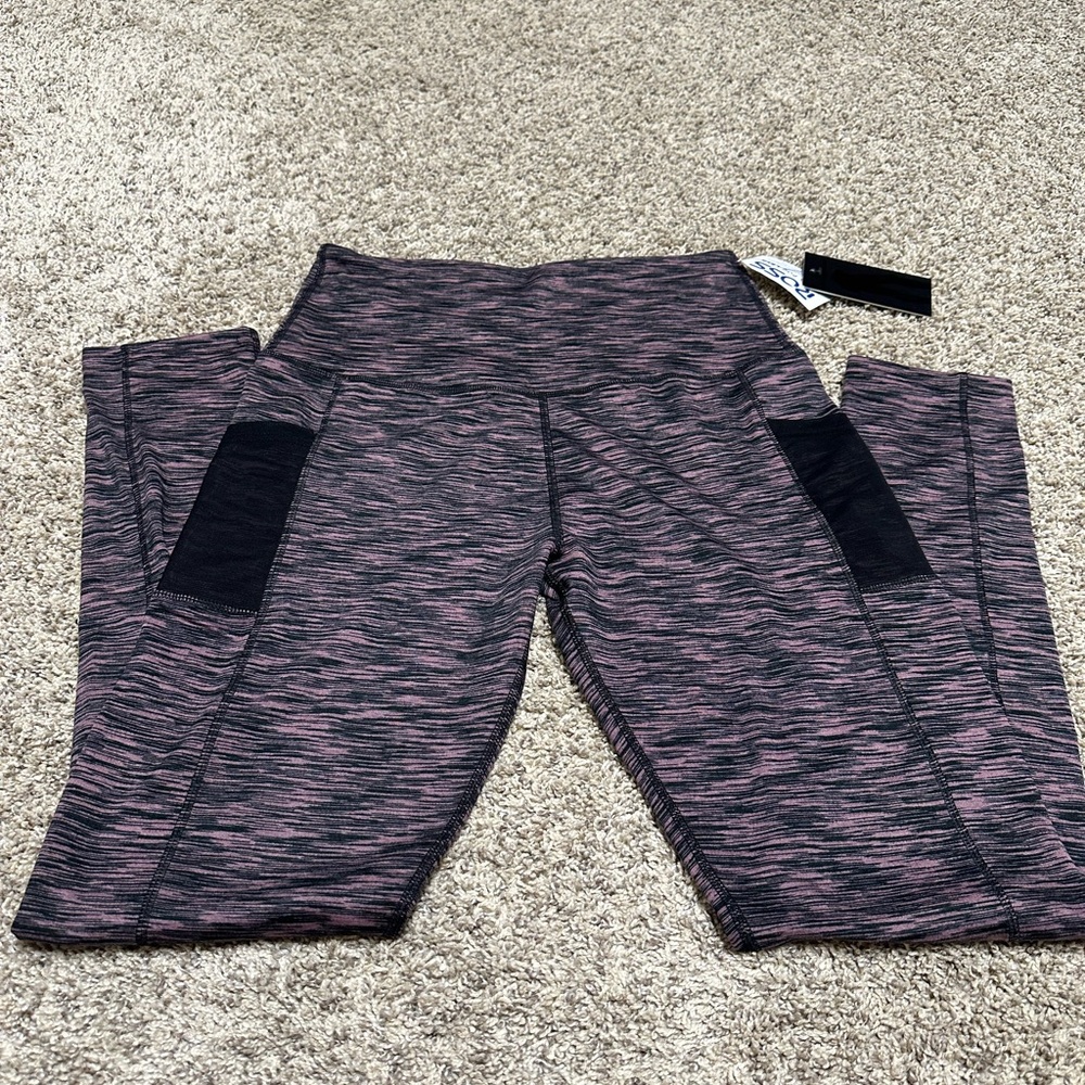 Womens High Waisted Purple and Black Leggings